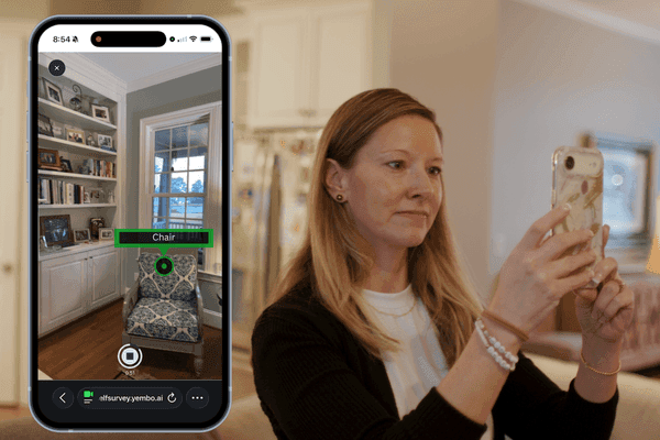 AI inventory system scanning and cataloging household items during a virtual home walkthrough